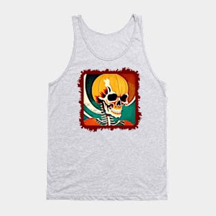 Skull artwork inside bloody Halloween frame Tank Top